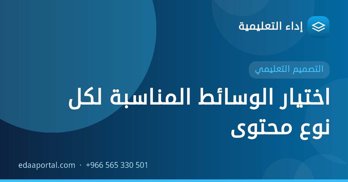 اختيار الوسائط المناسبة لكل نوع محتوى